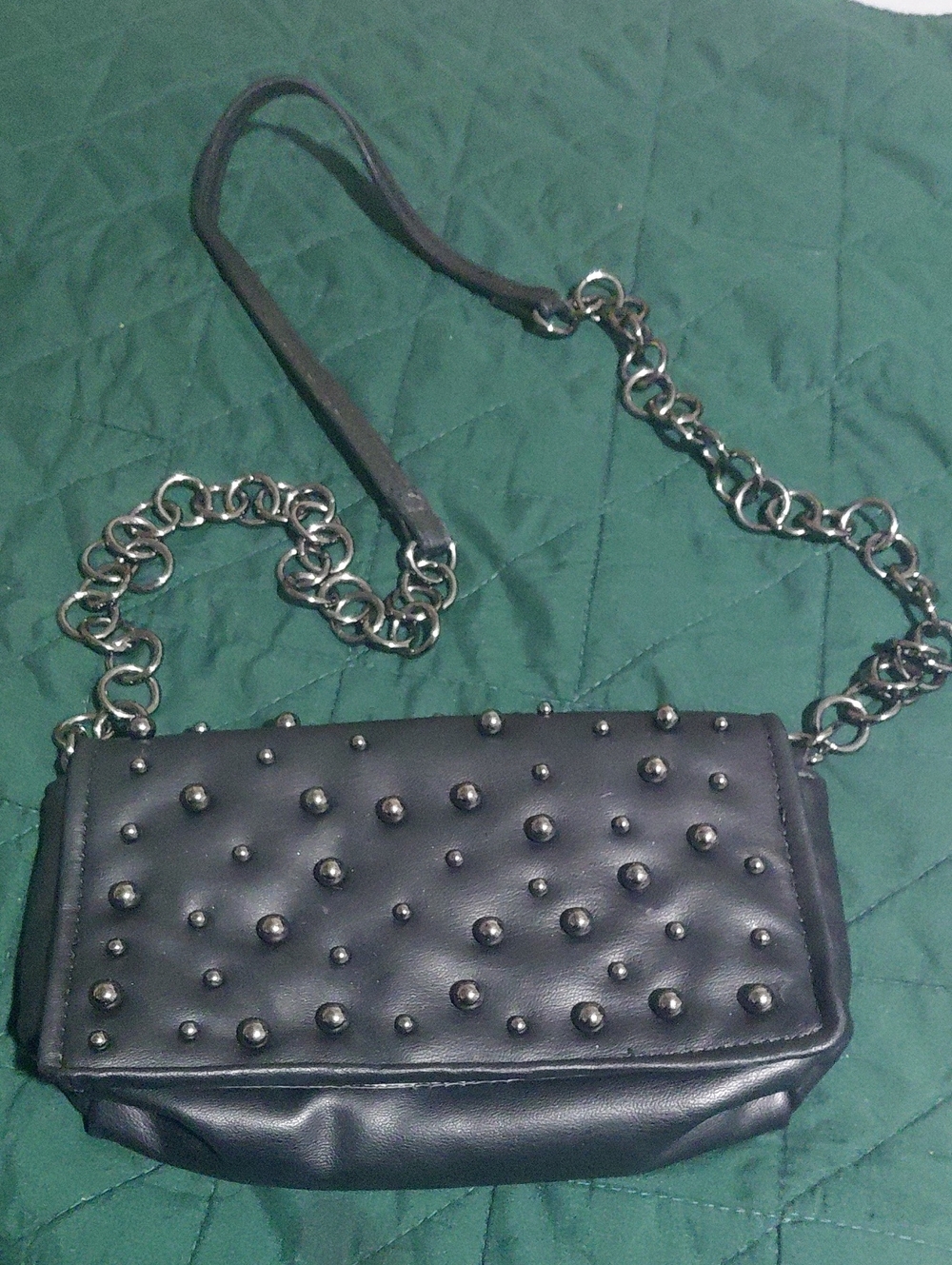 Zara Black Studded Chain Shoulder Bag